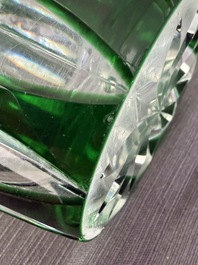 A varied and interesting collection of partly coloured overlay cut crystal, mainly Val Saint Lambert, 20th C.
