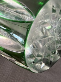 A varied and interesting collection of partly coloured overlay cut crystal, mainly Val Saint Lambert, 20th C.
