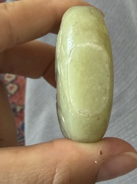 Four Chinese celadon jade carvings, 19th/20th C.