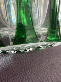 A varied and interesting collection of partly coloured overlay cut crystal, mainly Val Saint Lambert, 20th C.