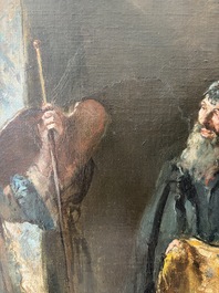 David Oyens (1842-1902): 'Le marchand d'&eacute;toffes', oil on canvas, dated (18)86