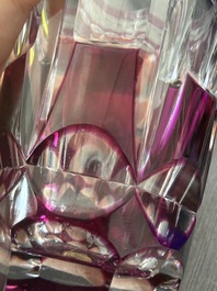 A varied and interesting collection of partly coloured overlay cut crystal, mainly Val Saint Lambert, 20th C.