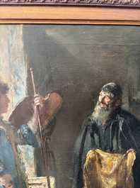 David Oyens (1842-1902): 'Le marchand d'&eacute;toffes', oil on canvas, dated (18)86