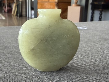 Four Chinese celadon jade carvings, 19th/20th C.
