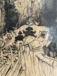 Jules De Bruycker (1870-1945): 'L'&Eacute;glise St. Nicolas Gand', ets