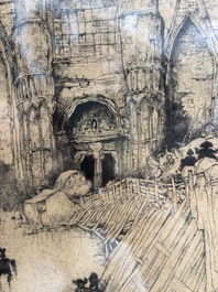 Jules De Bruycker (1870-1945): 'L'&Eacute;glise St. Nicolas Gand', ets