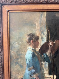 David Oyens (1842-1902): 'Le marchand d'&eacute;toffes', oil on canvas, dated (18)86