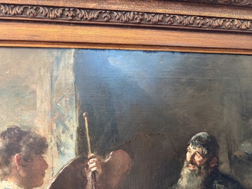 David Oyens (1842-1902): 'Le marchand d'&eacute;toffes', oil on canvas, dated (18)86