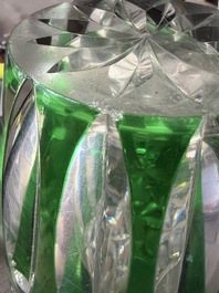 A varied and interesting collection of partly coloured overlay cut crystal, mainly Val Saint Lambert, 20th C.