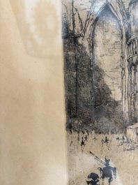 Jules De Bruycker (1870-1945): 'L'&Eacute;glise St. Nicolas Gand', ets