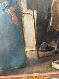 David Oyens (1842-1902): 'Le marchand d'&eacute;toffes', oil on canvas, dated (18)86