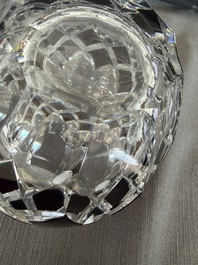 A varied and interesting collection of partly coloured overlay cut crystal, mainly Val Saint Lambert, 20th C.