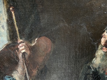 David Oyens (1842-1902): 'Le marchand d'&eacute;toffes', oil on canvas, dated (18)86