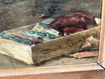 David Oyens (1842-1902): 'Le marchand d'&eacute;toffes', oil on canvas, dated (18)86
