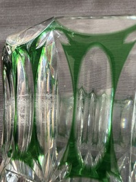 A varied and interesting collection of partly coloured overlay cut crystal, mainly Val Saint Lambert, 20th C.