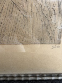 Jules De Bruycker (1870-1945): 'L'&Eacute;glise St. Nicolas Gand', ets