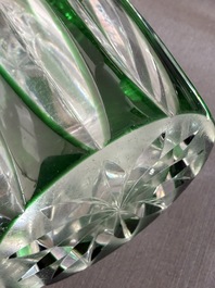 A varied and interesting collection of partly coloured overlay cut crystal, mainly Val Saint Lambert, 20th C.
