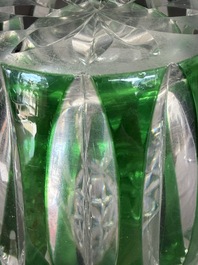 A varied and interesting collection of partly coloured overlay cut crystal, mainly Val Saint Lambert, 20th C.