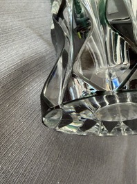 A varied and interesting collection of partly coloured overlay cut crystal, mainly Val Saint Lambert, 20th C.