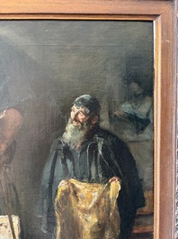 David Oyens (1842-1902): 'Le marchand d'&eacute;toffes', oil on canvas, dated (18)86