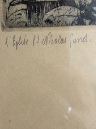 Jules De Bruycker (1870-1945): 'L'&Eacute;glise St. Nicolas Gand', ets