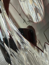 A varied and interesting collection of partly coloured overlay cut crystal, mainly Val Saint Lambert, 20th C.