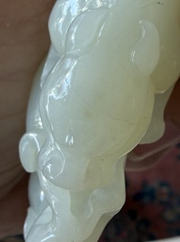 Four Chinese celadon jade carvings, 19th/20th C.