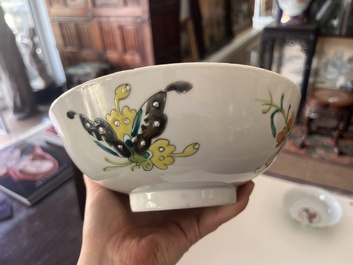 A varied collection of Chinese famille rose and qianjiang cai porcelain with floral design and animated scenes, 19th/20th C.