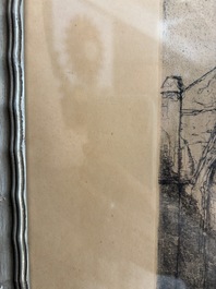 Jules De Bruycker (1870-1945): 'L'&Eacute;glise St. Nicolas Gand', ets
