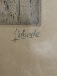 Jules De Bruycker (1870-1945): 'L'&Eacute;glise St. Nicolas Gand', ets