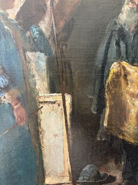 David Oyens (1842-1902): 'Le marchand d'&eacute;toffes', oil on canvas, dated (18)86