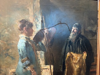 David Oyens (1842-1902): 'Le marchand d'&eacute;toffes', oil on canvas, dated (18)86