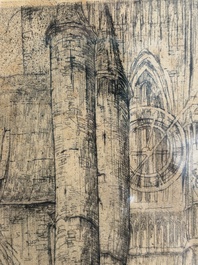 Jules De Bruycker (1870-1945): 'L'&Eacute;glise St. Nicolas Gand', ets
