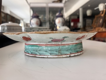 A varied collection of Chinese famille rose and qianjiang cai porcelain with floral design and animated scenes, 19th/20th C.