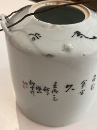 A varied collection of Chinese famille rose, qianjiang cai and iron-red porcelain, 19th/20th C.