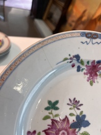 A varied collection of Chinese famille rose, famille verte and blue and white porcelain, 18th C. and later