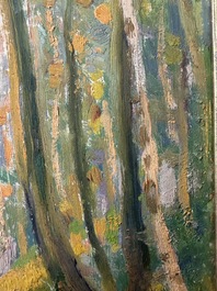 Edmond Verstraeten (1870-1956): Forest landscape, oil on board, dated 1917