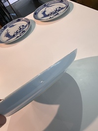 Six Chinese blue and white 'playing boys in a landscape' plates, 19th C.