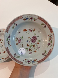 A varied collection of Chinese famille rose, famille verte and blue and white porcelain, 18th C. and later