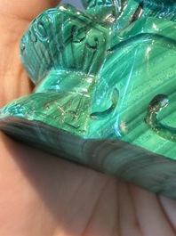 Eleven Chinese hardstone sculptures, a.o. jade, quartz, turquoise, malachite and lapis lazuli, 19th/20th C.