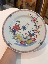 A varied collection of Chinese famille rose, famille verte and blue and white porcelain, 18th C. and later