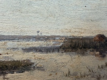 Paul Joseph Constantin Gabri&euml;l (1828&ndash;1903): Moored boat, oil on panel