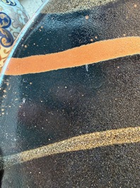 Shōji Hamada (1894-1978): Two tenmoku glazed plates
