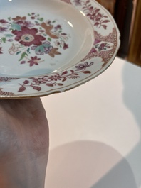 A varied collection of Chinese famille rose, famille verte and blue and white porcelain, 18th C. and later