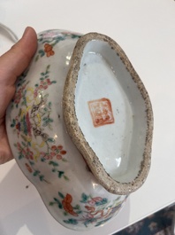 A varied collection of Chinese famille rose, qianjiang cai and iron-red porcelain, 19th/20th C.