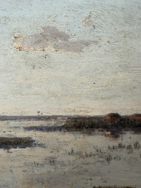 Paul Joseph Constantin Gabri&euml;l (1828&ndash;1903): Moored boat, oil on panel