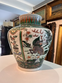 A varied collection of Chinese famille rose, famille verte and blue and white porcelain, 18th C. and later
