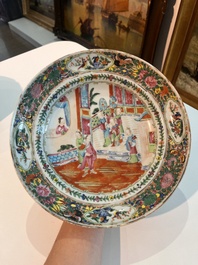 A varied collection of Chinese famille rose, famille verte and blue and white porcelain, 18th C. and later
