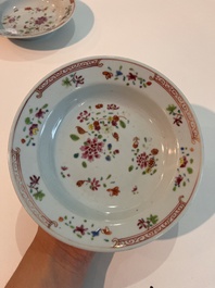 A varied collection of Chinese famille rose, famille verte and blue and white porcelain, 18th C. and later