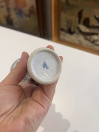 A varied collection of Chinese blue and white porcelain with figures and floral design, 18th/19th C.